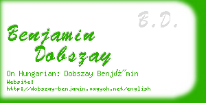benjamin dobszay business card